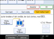 Illustration af betjeningspanelets sk&aelig;rm