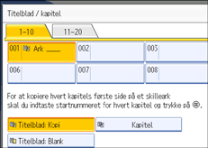 Illustration af betjeningspanelets skærm