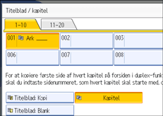 Illustration af betjeningspanelets skærm