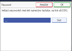 Illustration af betjeningspanelets skærm