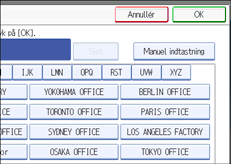 Illustration af betjeningspanelets skærm