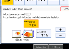 Illustration af betjeningspanelets skærm