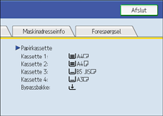 Illustration af betjeningspanelskærmen