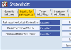 Illustration af betjeningspanelskærmen