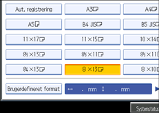 Illustration af betjeningspanelskærmen