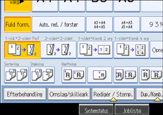 Illustration af betjeningspanelskærmen
