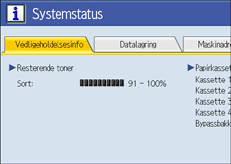 Illustration af betjeningspanelskærmen