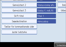 Illustration af betjeningspanelskærmen
