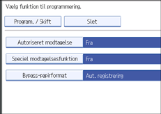Skærmillustration af betjeningspanel