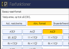 Skærmillustration af betjeningspanel