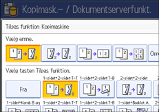 Skærmillustration af betjeningspanel