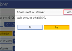 Skærmillustration af betjeningspanel