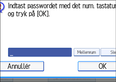 Skærmillustration af betjeningspanel