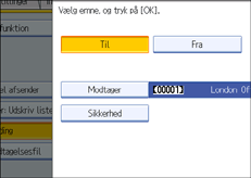 Skærmillustration af betjeningspanel