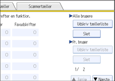 Skærmillustration af betjeningspanel
