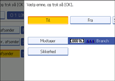 Skærmillustration af betjeningspanel