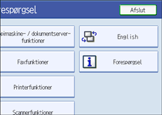 Skærmillustration af betjeningspanel