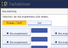 Skærmillustration af betjeningspanel