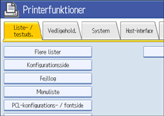 Skærmillustration af betjeningspanel