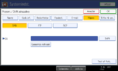 Skærmillustration af betjeningspanel