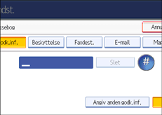Skærmillustration af betjeningspanel