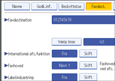 Skærmillustration af betjeningspanel