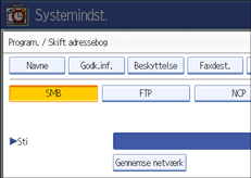 Skærmillustration af betjeningspanel