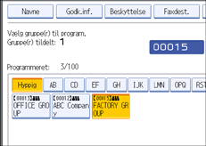 Skærmillustration af betjeningspanel