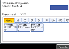 Skærmillustration af betjeningspanel