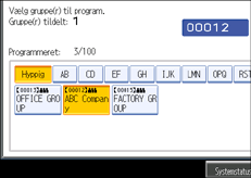 Skærmillustration af betjeningspanel