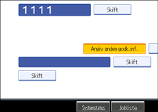 Skærmillustration af betjeningspanel