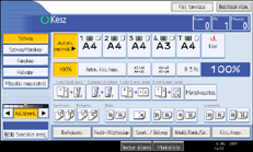 A kezelőpanel képernyőjének bemutatása