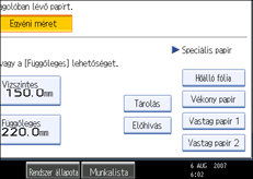 A kezel�panel k&eacute;perny�j&eacute;nek bemutat&aacute;sa