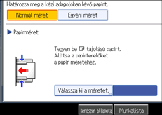 A kezel�panel k&eacute;perny�j&eacute;nek bemutat&aacute;sa