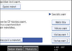 A kezel�panel k&eacute;perny�j&eacute;nek bemutat&aacute;sa