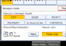 A kezel�panel k&eacute;perny�j&eacute;nek bemutat&aacute;sa
