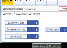 A kezel�panel k&eacute;perny�j&eacute;nek bemutat&aacute;sa