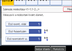 A kezel�panel k&eacute;perny�j&eacute;nek bemutat&aacute;sa
