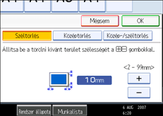 A kezelőpanel képernyőjének bemutatása