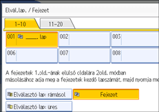 A kezelőpanel képernyőjének bemutatása