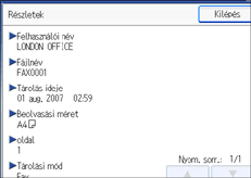 A kezel�panel k&eacute;perny�j&eacute;nek bemutat&aacute;sa
