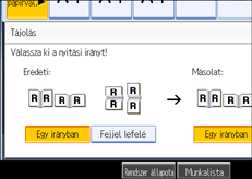 A kezel�panel k&eacute;perny�j&eacute;nek bemutat&aacute;sa