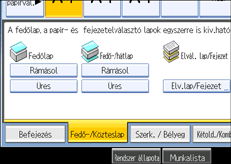 A kezel�panel k&eacute;perny�j&eacute;nek bemutat&aacute;sa