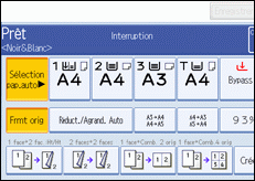 Illustration de l'écran du panneau de commande.