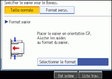 Illustration de l'écran du panneau de commande.