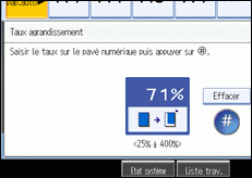 Illustration de l'écran du panneau de commande.