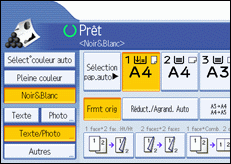 Illustration de l'écran du panneau de commande.