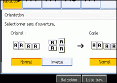 Illustration de l'écran du panneau de commande.