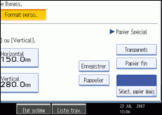 Illustration de l'écran du panneau de commande.
