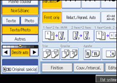 Illustration de l'écran du panneau de commande.